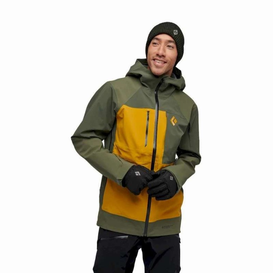 Homme * | Remise Black Diamond Recon Pro Stretch Shell Veste Ski Homme Tundra / Amber