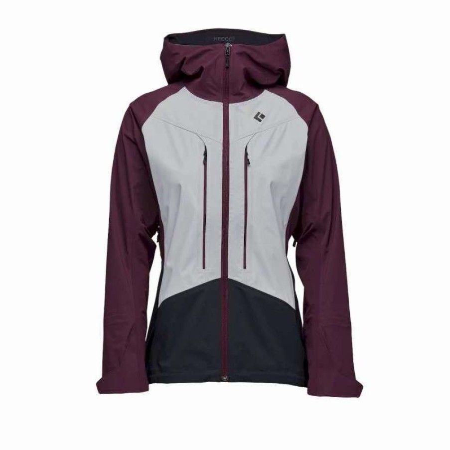 Femme * | Promo Black Diamond Dawn Patrol Hybrid Shell Veste Ski Femme White / Blackberry / Black