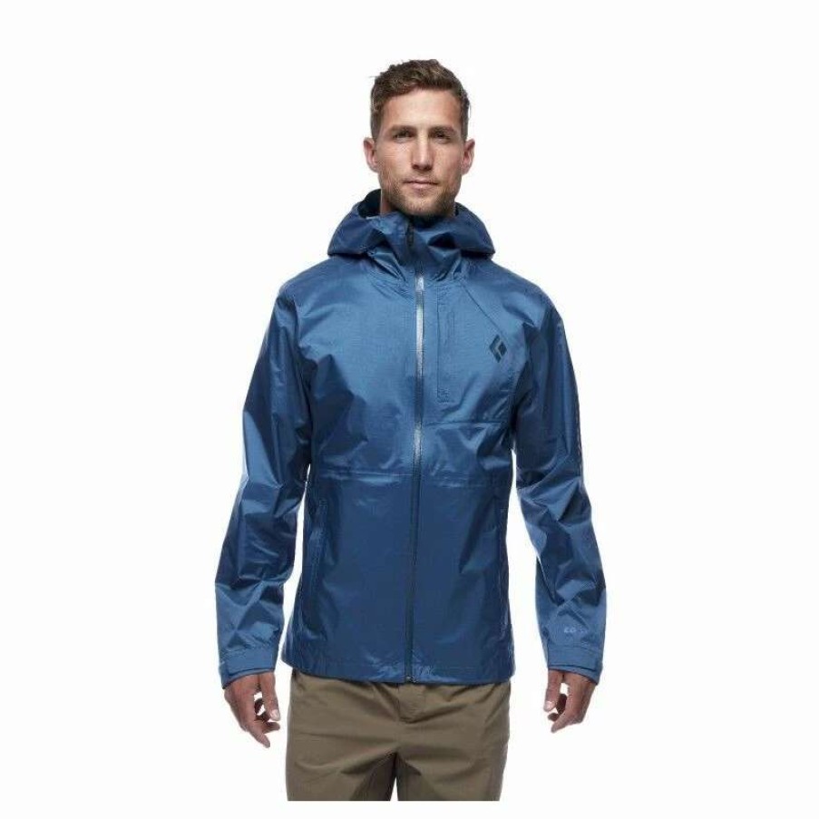 Homme * | Promo Black Diamond Treeline Rain Shell Veste Impermeable Homme Astral Blue