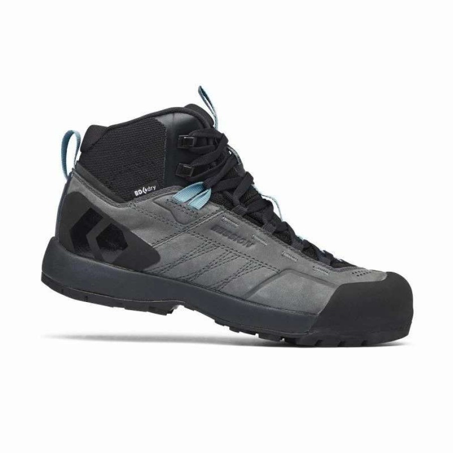 Femme * | Budget Black Diamond Mission Leather Mid Wp Chaussures Approche Femme Steel Grey / Costal Blue